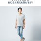 膨れストライプストレッチ半袖VネックTシャツ