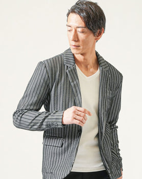 ストライプスリムテーラードジャケット