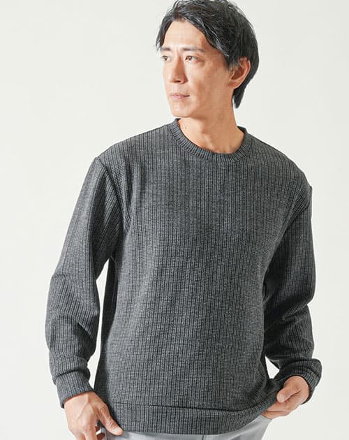 ストライプジャガードニットソートレーナー