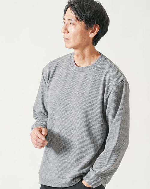 ストライプジャガードニットソートレーナー