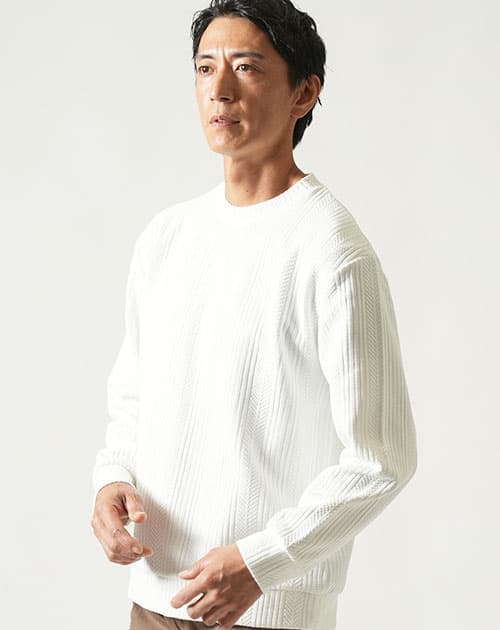 ストライプジャガードニットソートレーナー