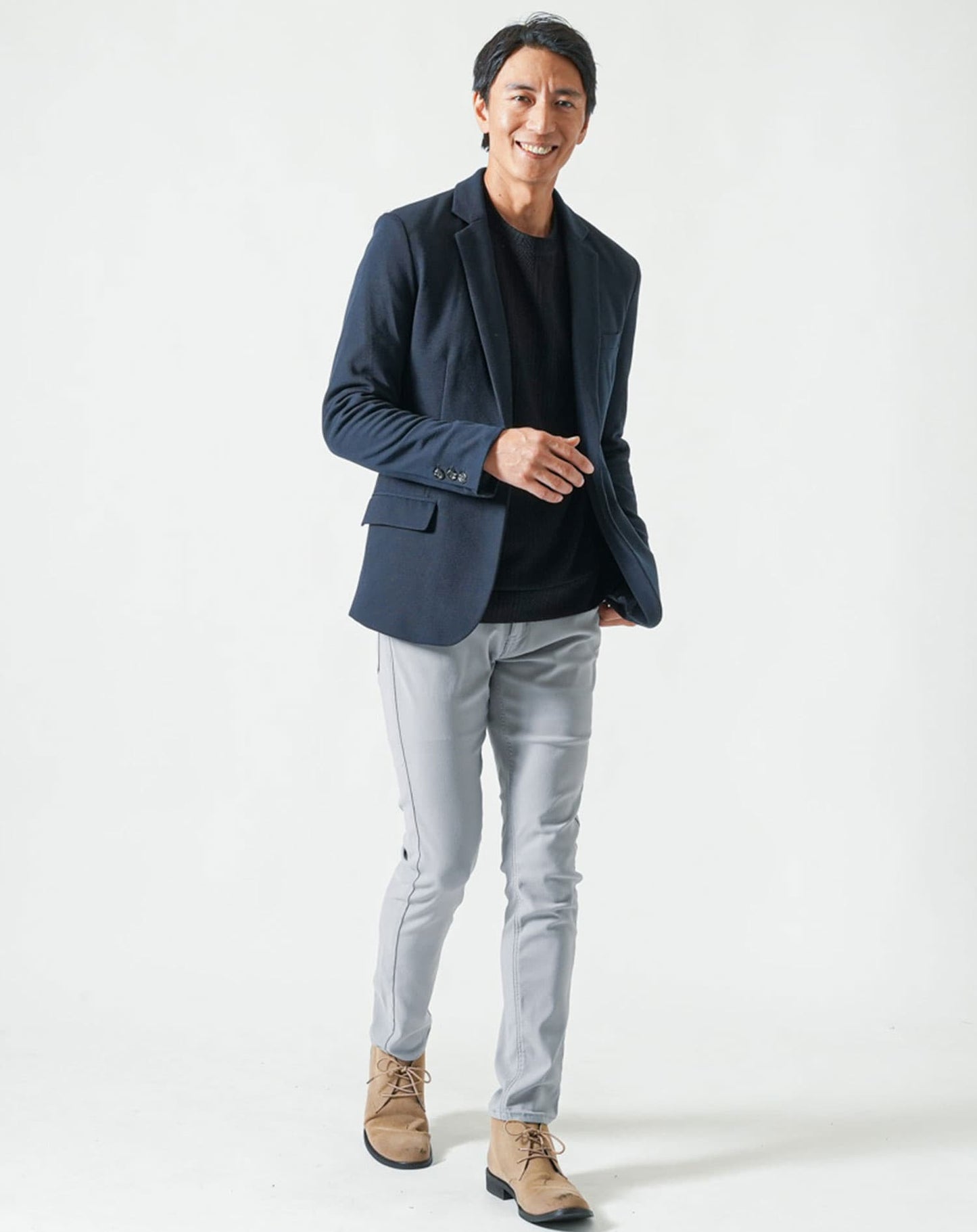 ストライプジャガードニットソートレーナー