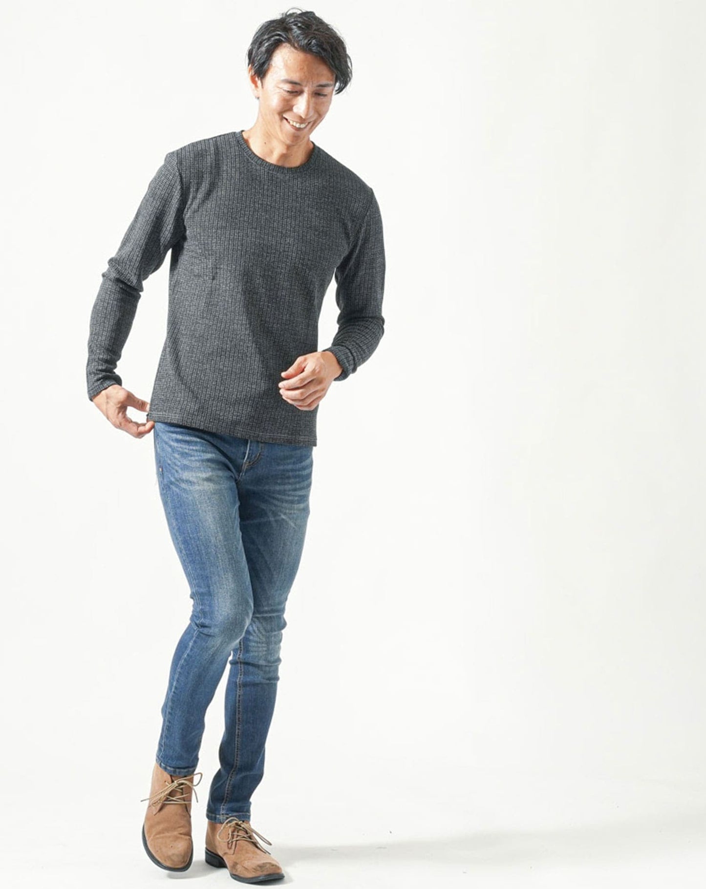 ストライプジャガードニットソートレーナー