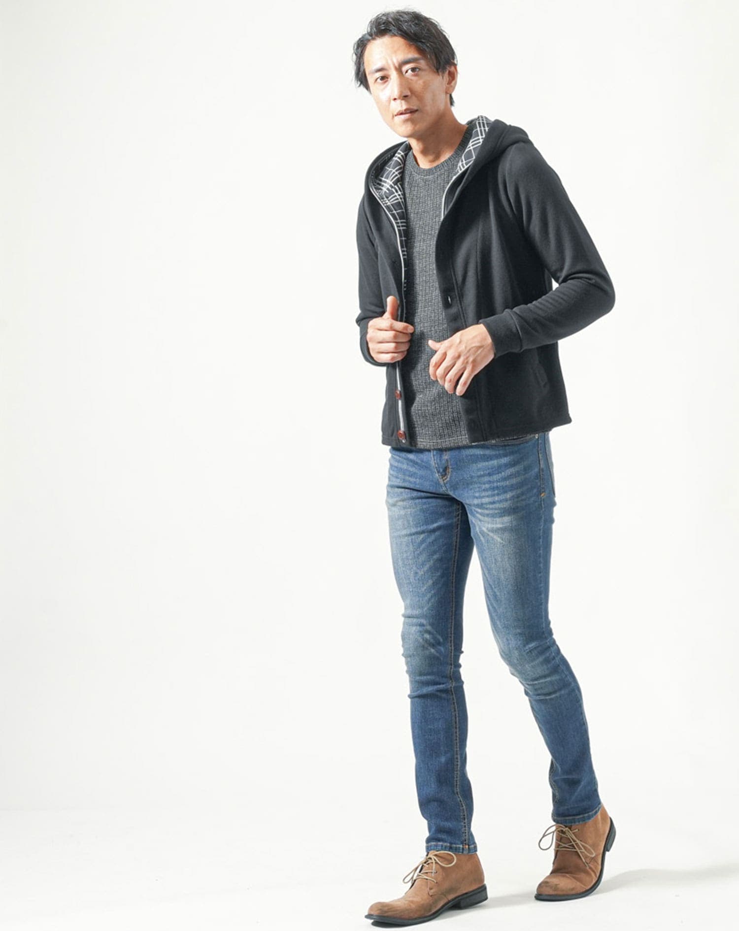 ストライプジャガードニットソートレーナー