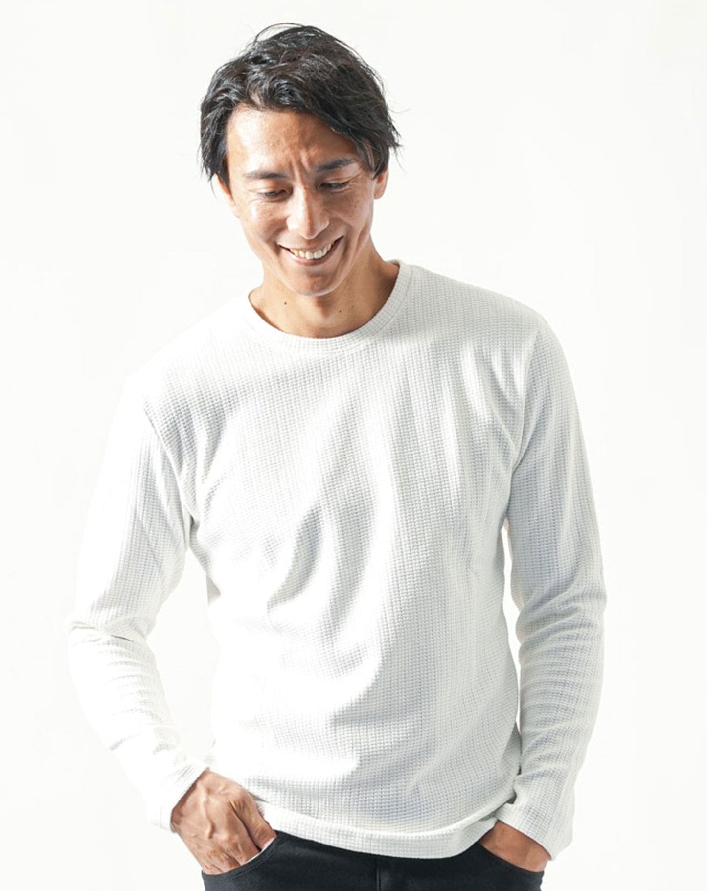 ストライプジャガードニットソートレーナー