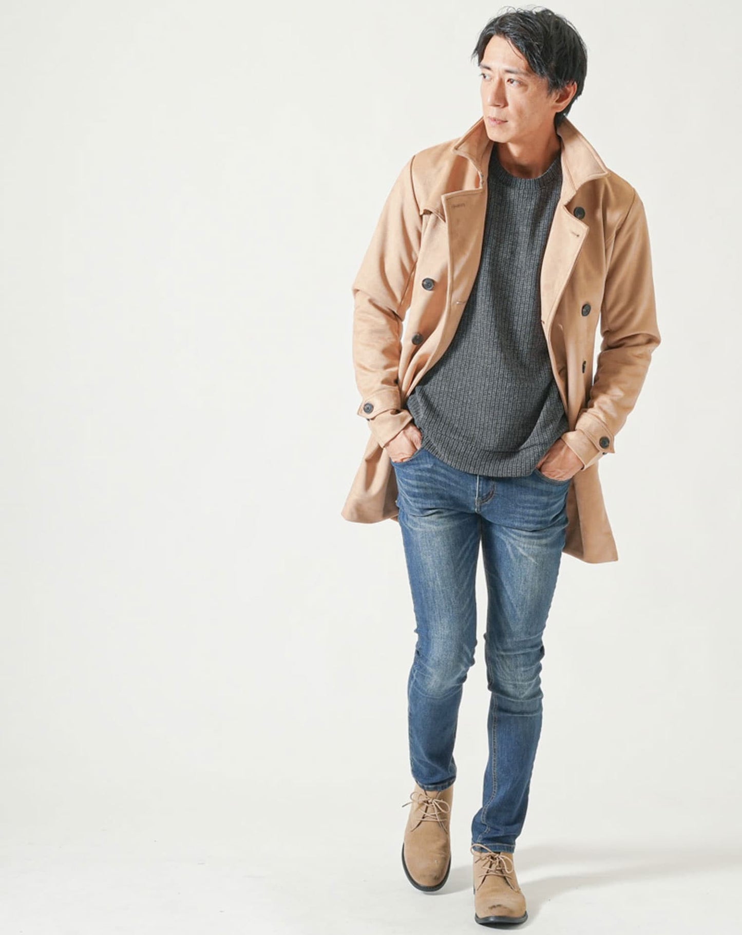 ストライプジャガードニットソートレーナー