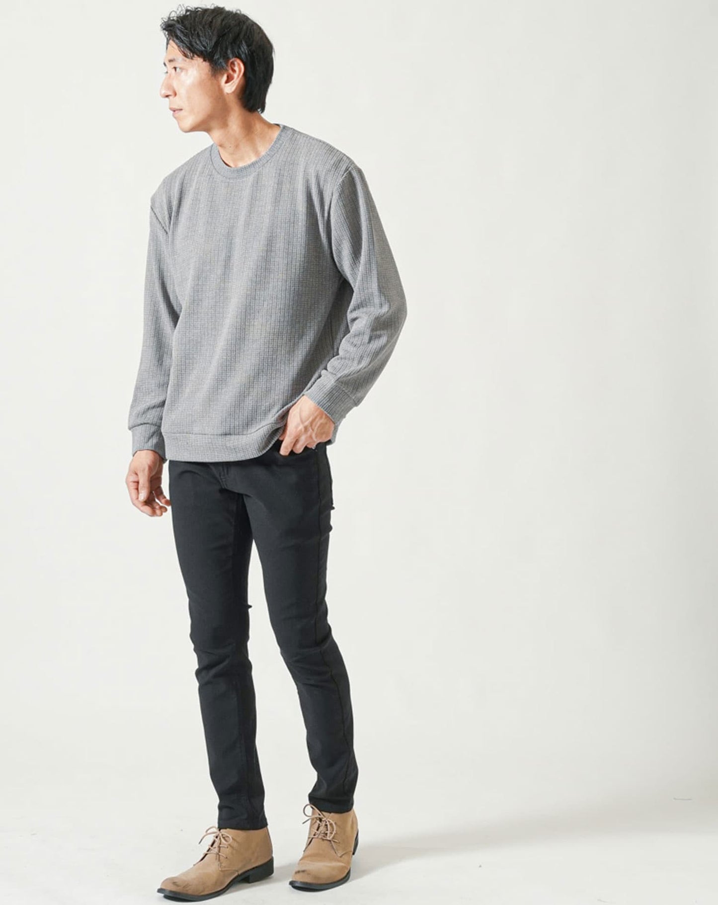 ストライプジャガードニットソートレーナー