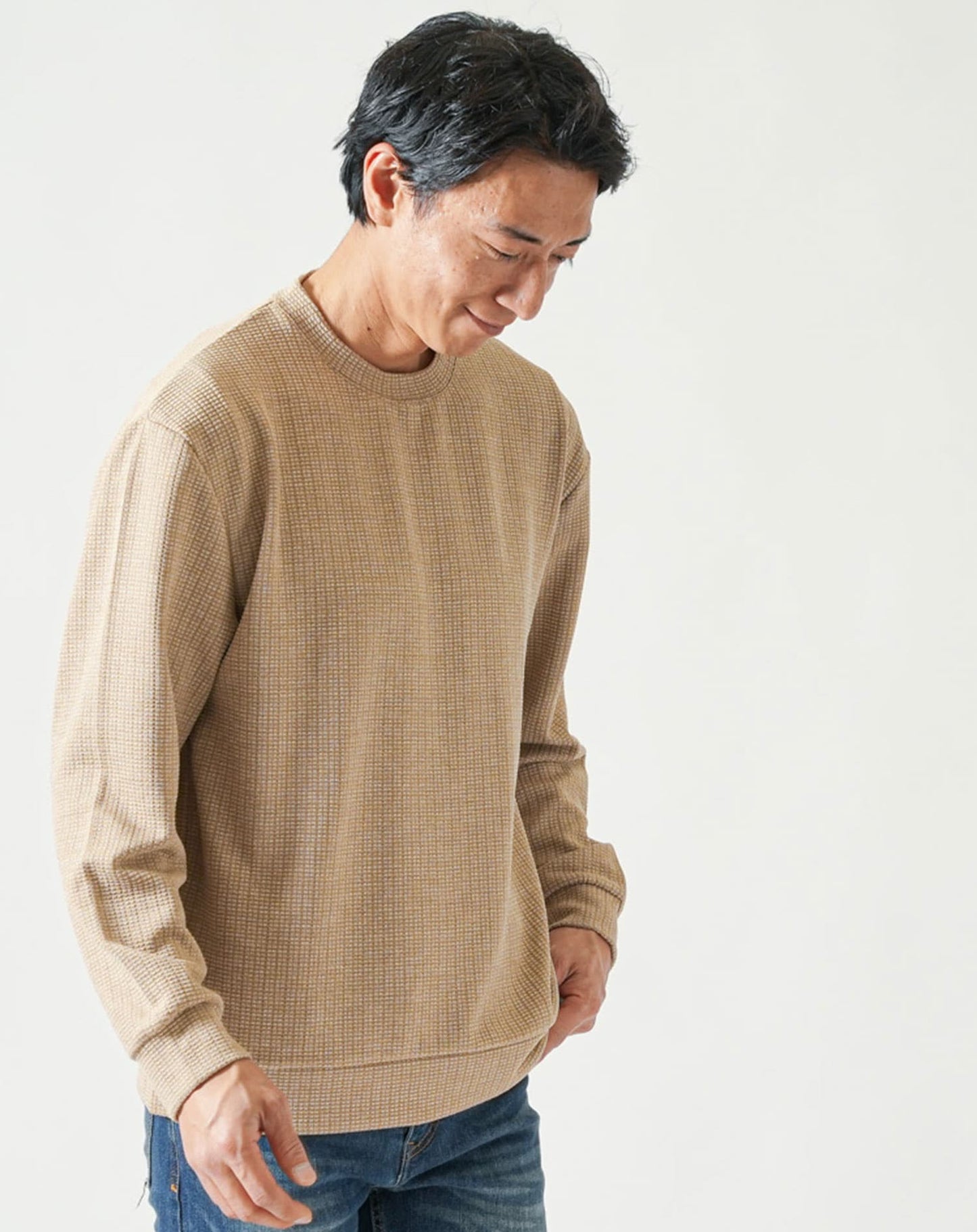 ストライプジャガードニットソートレーナー