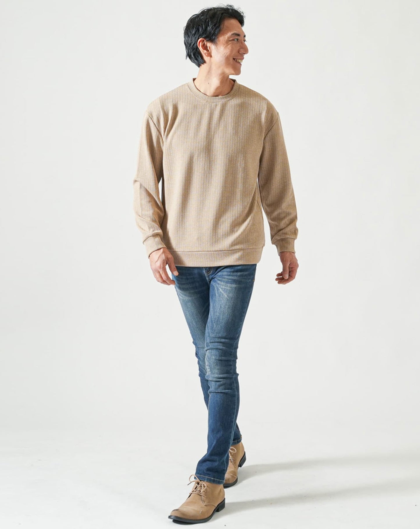 ストライプジャガードニットソートレーナー