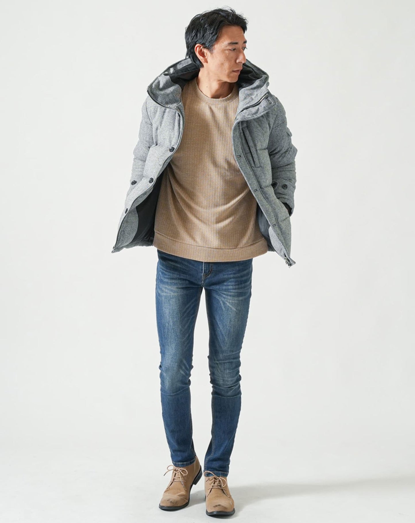 ストライプジャガードニットソートレーナー