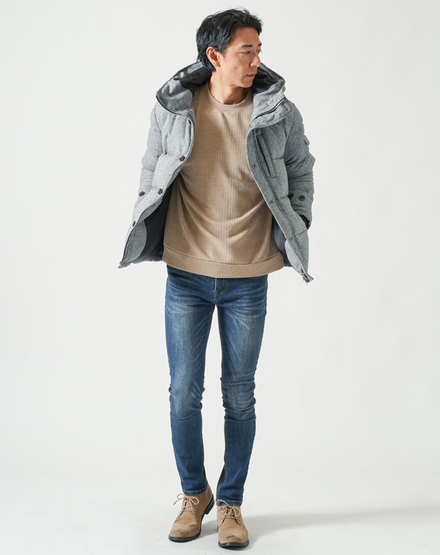 ストライプジャガードニットソートレーナー