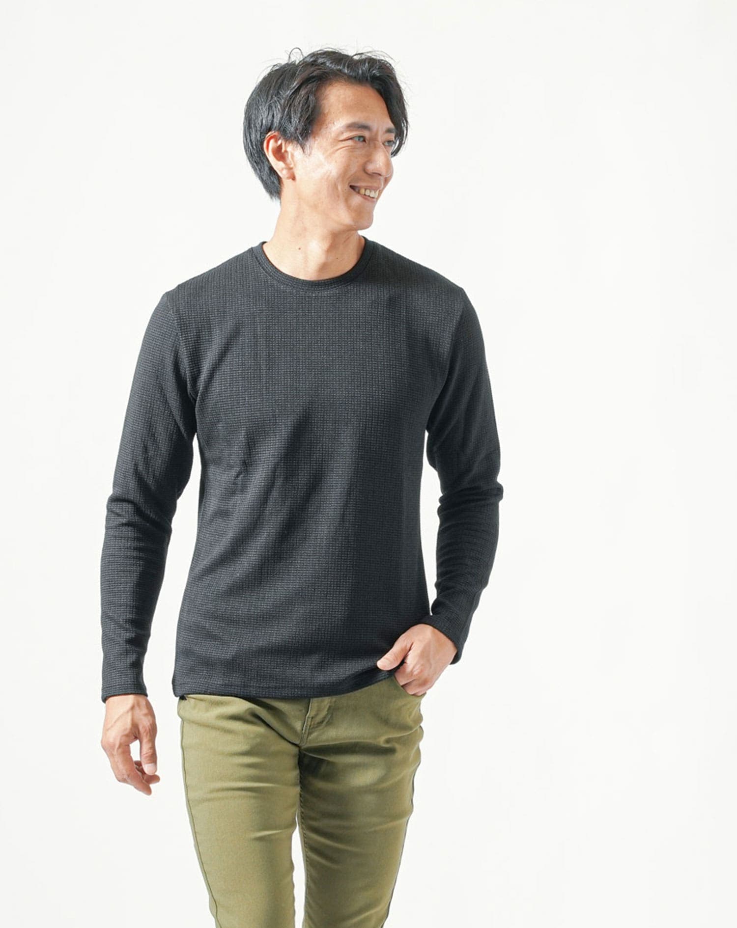 ストライプジャガードニットソートレーナー