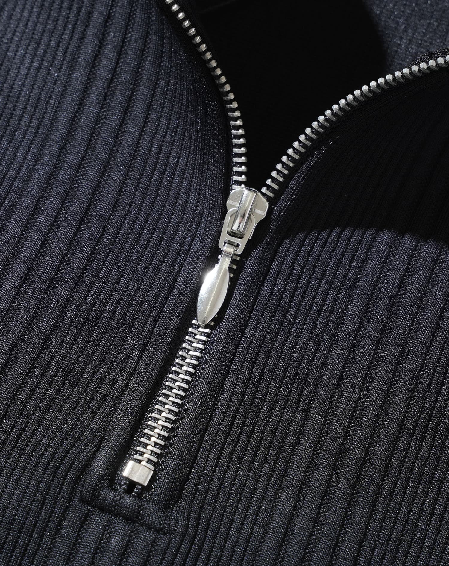 ランダムテレコハーフジップスタンド長袖アウター