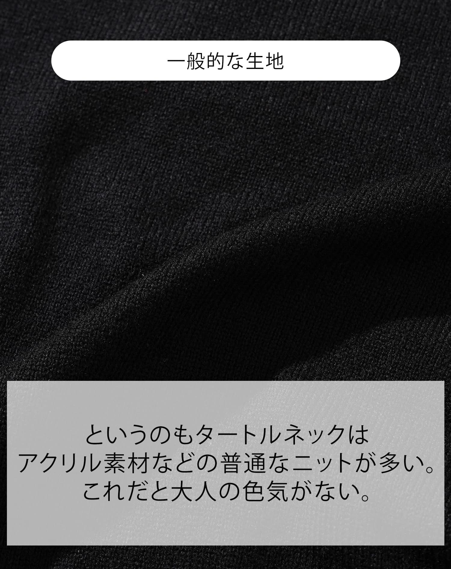 モール裏起毛ケーブル柄タートルネック長袖ニット