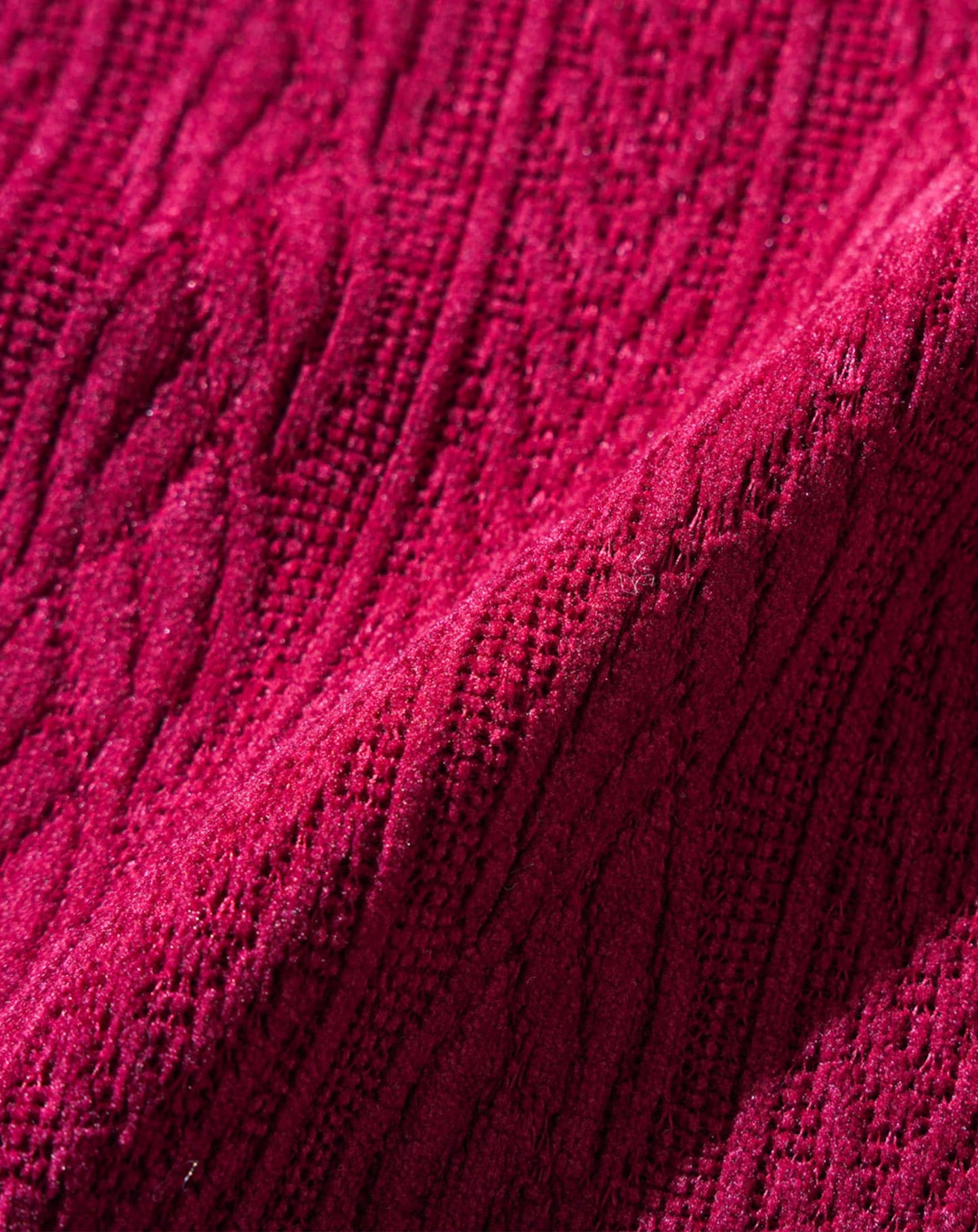 モール裏起毛ケーブル柄タートルネック長袖ニット