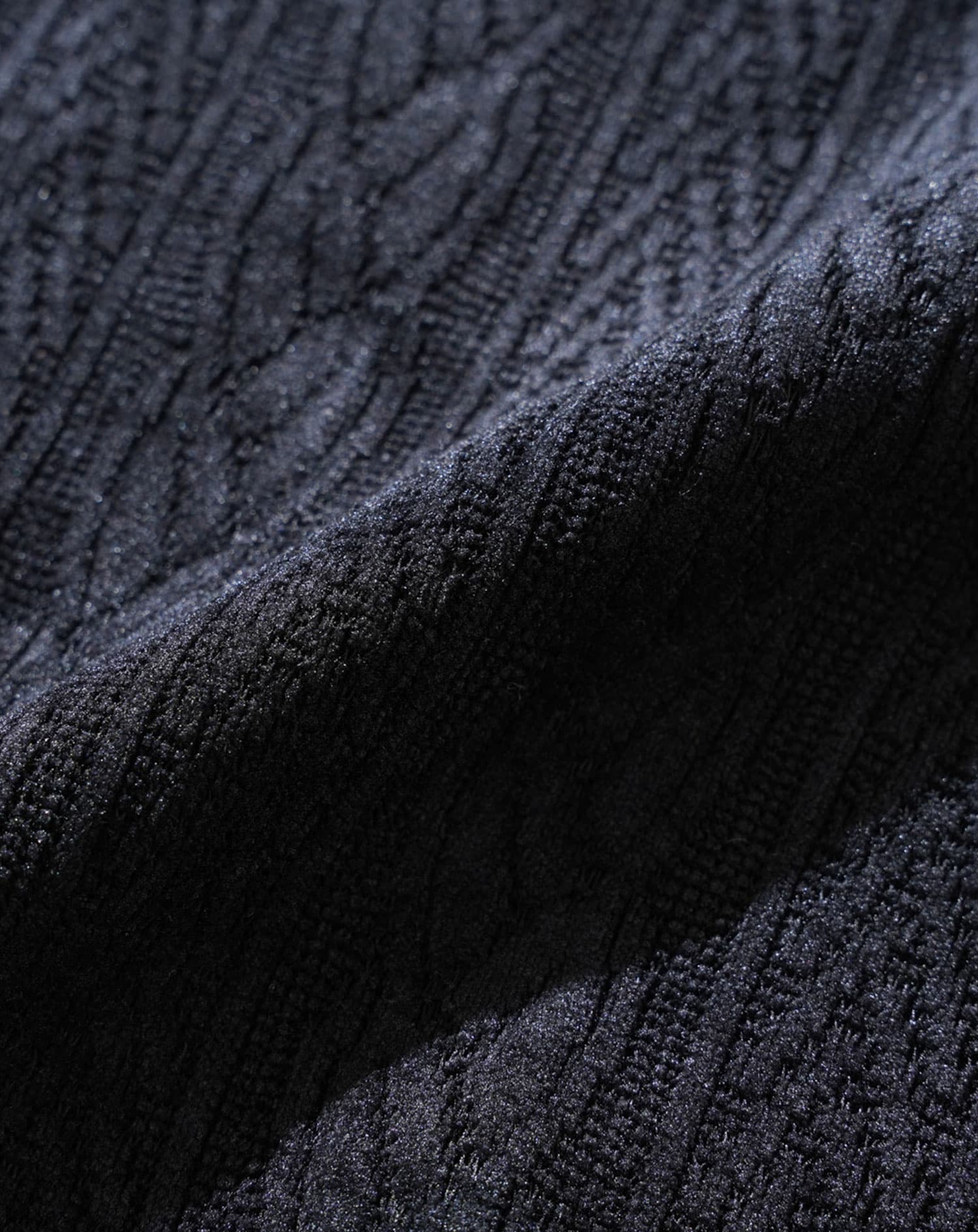 モール裏起毛ケーブル柄タートルネック長袖ニット