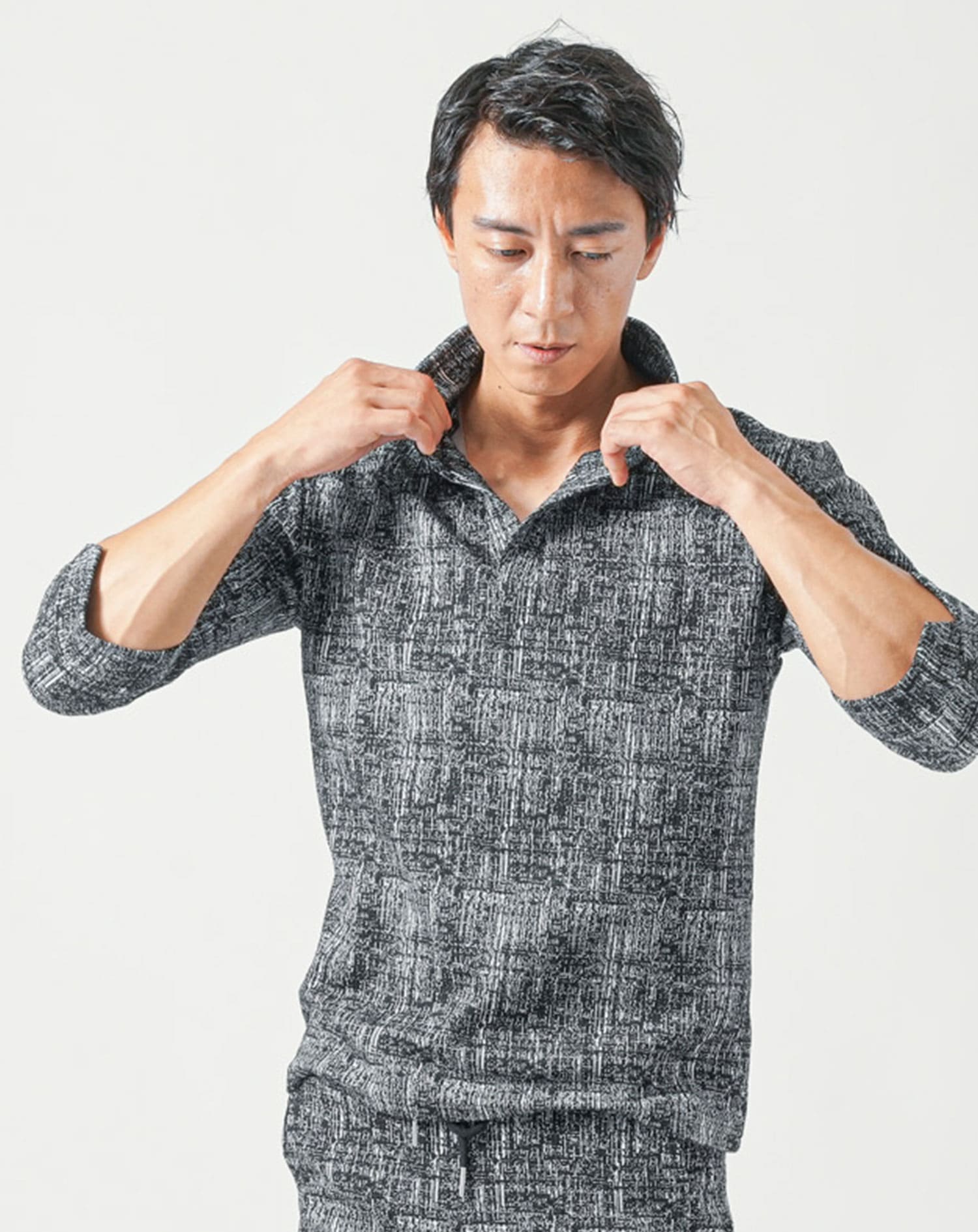 1piu1uguale3GOLF セットアップ　総柄　メンズ　ポロシャツ　パンツ ssq7840a_01.jpg