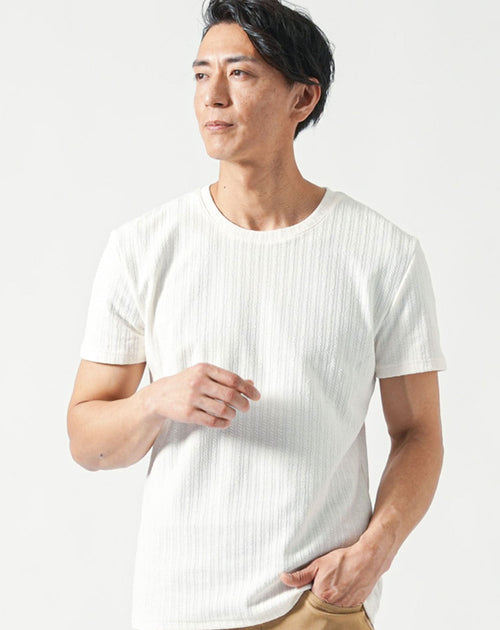 白半袖クルーネックTシャツ