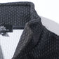 膨れ編みワイヤー入りイタリアンスタンドカラー半袖ポロシャツ