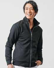 幾何学柄スタンドカラーブルゾンジャケット