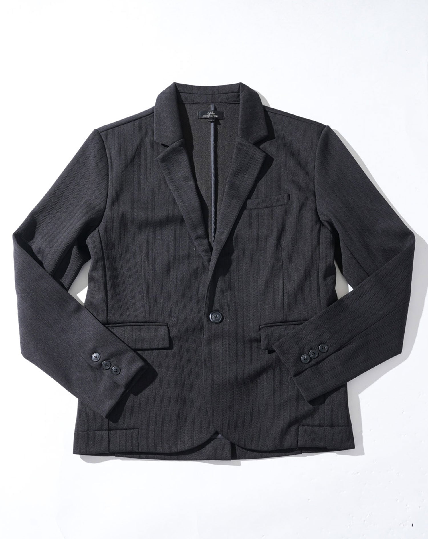 ソフトヘリンボーン長袖テーラードジャケット