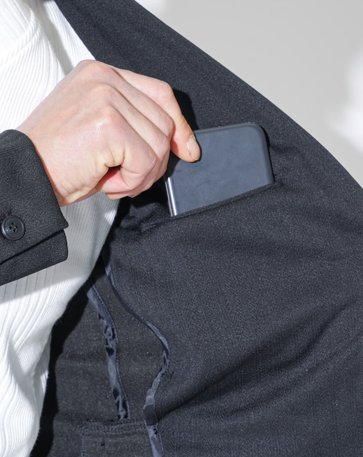 ソフトヘリンボーン長袖テーラードジャケット