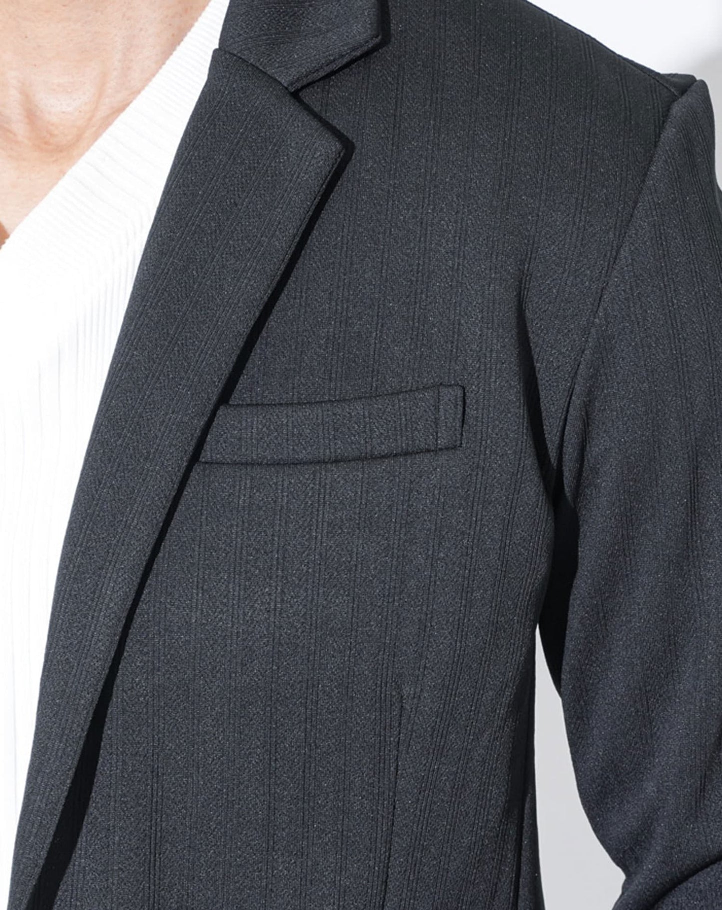 ソフトヘリンボーン長袖テーラードジャケット