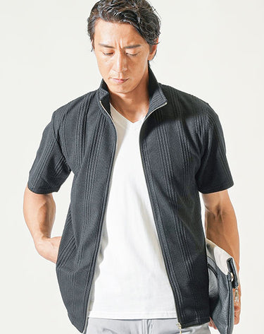 メンズにおすすめの半袖カジュアルシャツジャケットのコーデ例