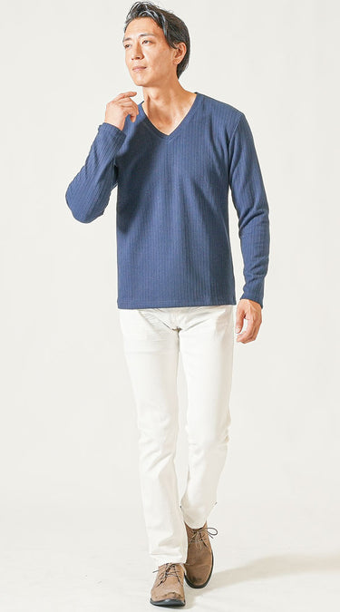 メンズにおすすめの白スキニーパンツのコーデ例