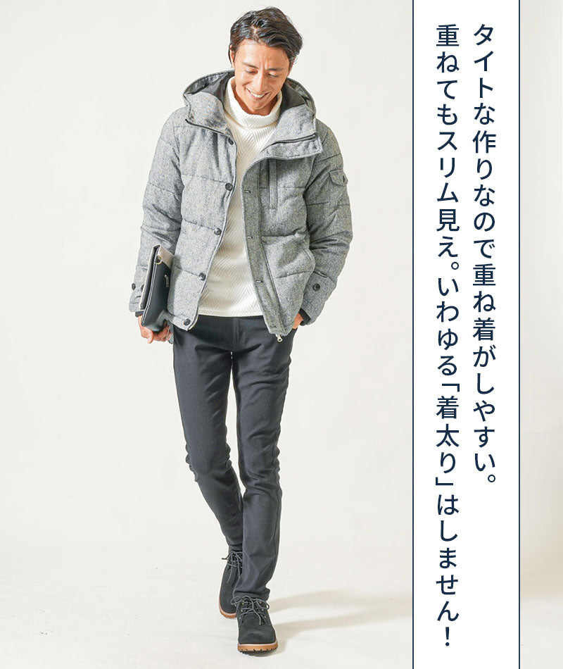 キルティング膨れジャガード長袖タートルネックTシャツ