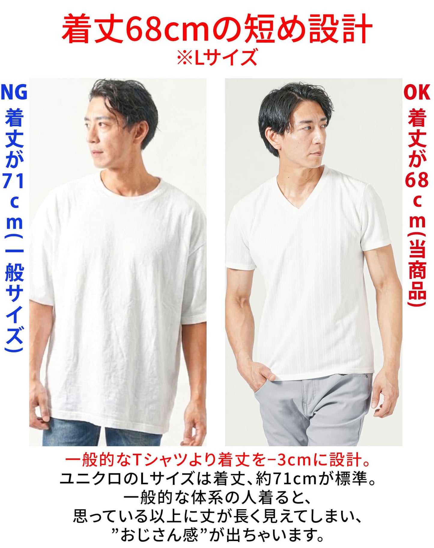 ランダムテレコジャガードスリムフィット半袖VネックTシャツ