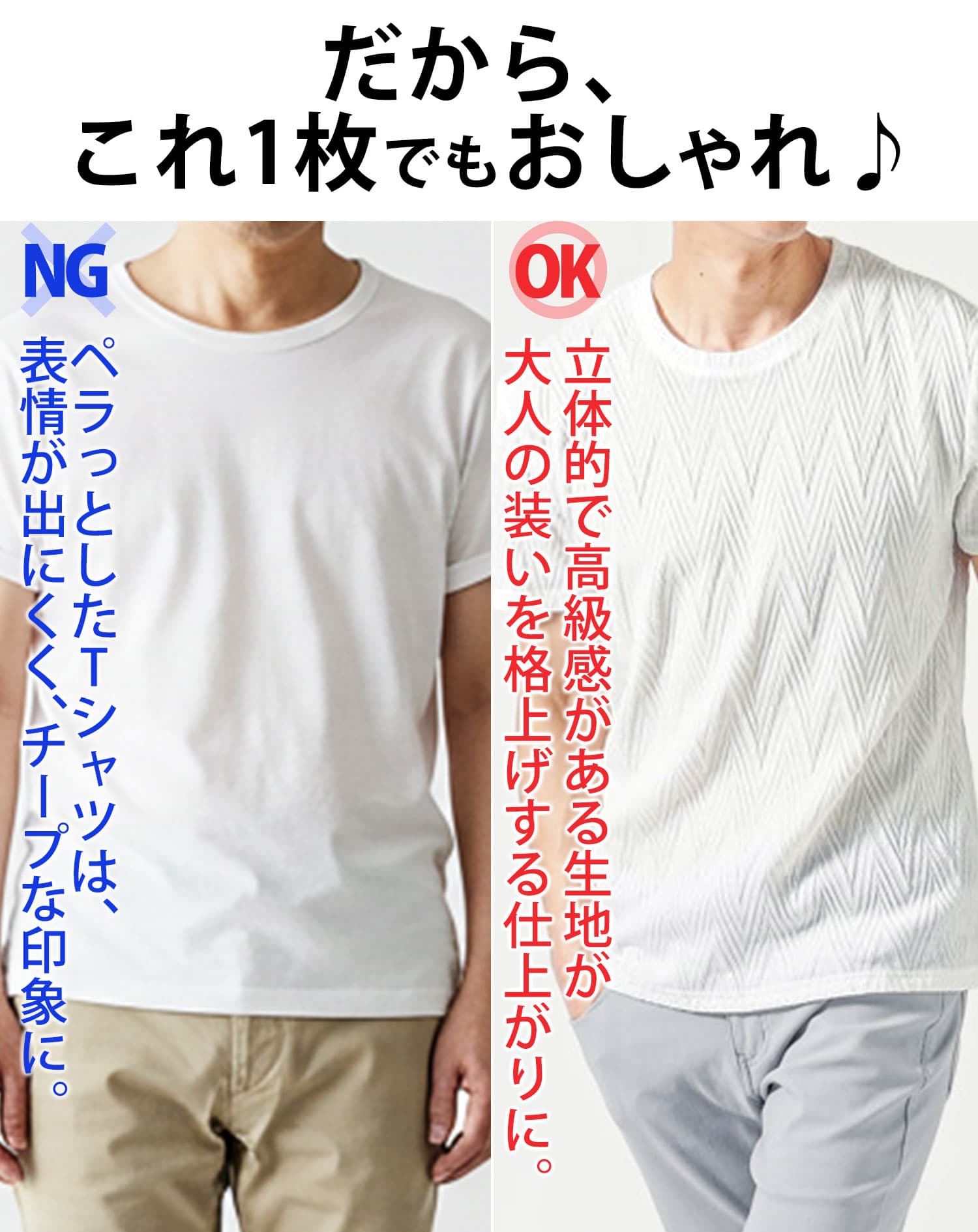 うっすらデザインクルーネック半袖Tシャツ