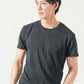 袖短めでイケオジ見えするうっすらデザインクルーネック半袖Tシャツ