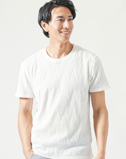 うっすらデザインクルーネック半袖Tシャツ