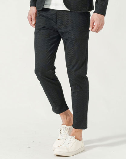 ヘリンボーンスリムテーパードイージーアンクルパンツ