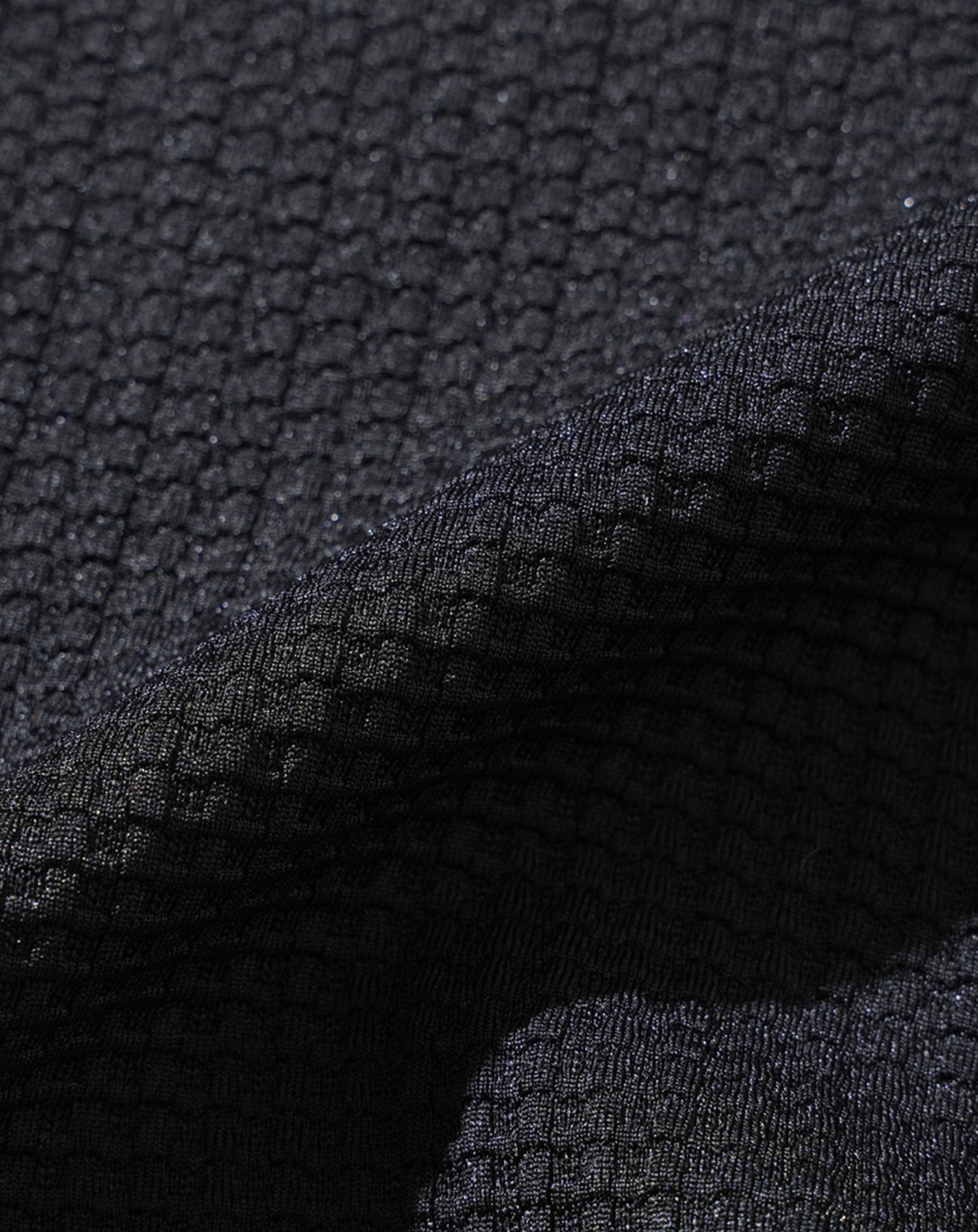 膨れワッフルワイヤー入りイタリアンスタンドカラー半袖ポロシャツ