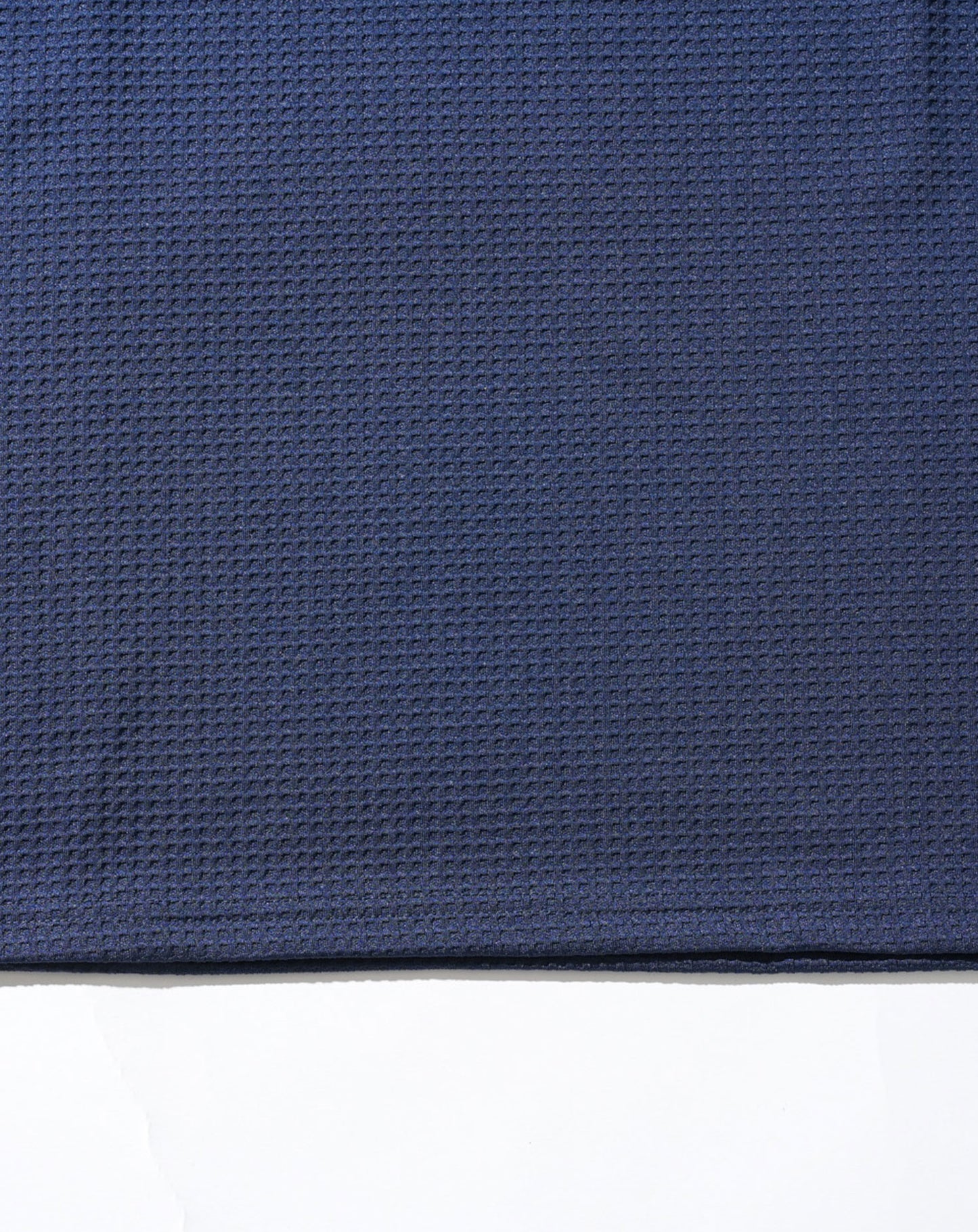 膨れワッフルワイヤー入りイタリアンスタンドカラー半袖ポロシャツ