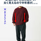 スリム見えワッフル編みクルーネック長袖ニットTシャツ