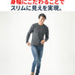 スリム見えワッフル編みクルーネック長袖ニットTシャツ