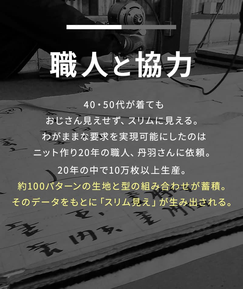 スリム見えワッフル編みクルーネック長袖ニットTシャツ