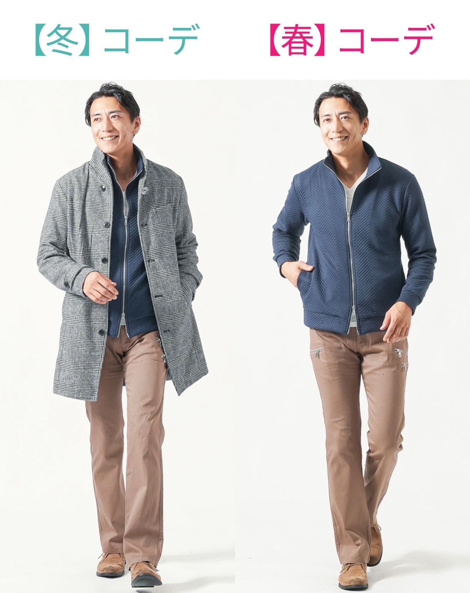 膨れヘリンボーンダブルジップ長袖ドライバーズジャケット