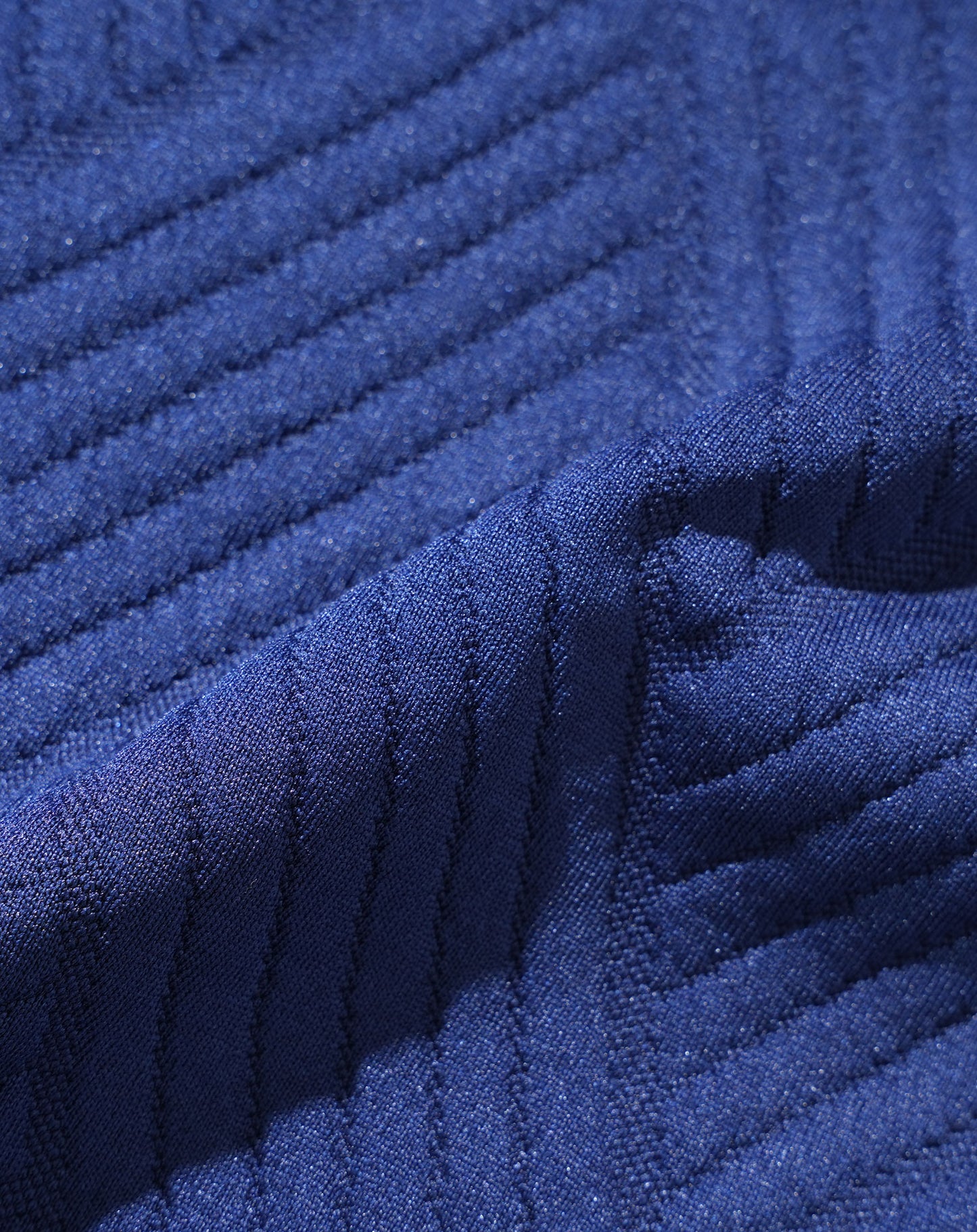 キルティングバイアスジャガード長袖タートルネックTシャツ