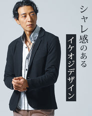 膨れストライプワイヤー入り長袖イタリアンスタンドカラージャケット