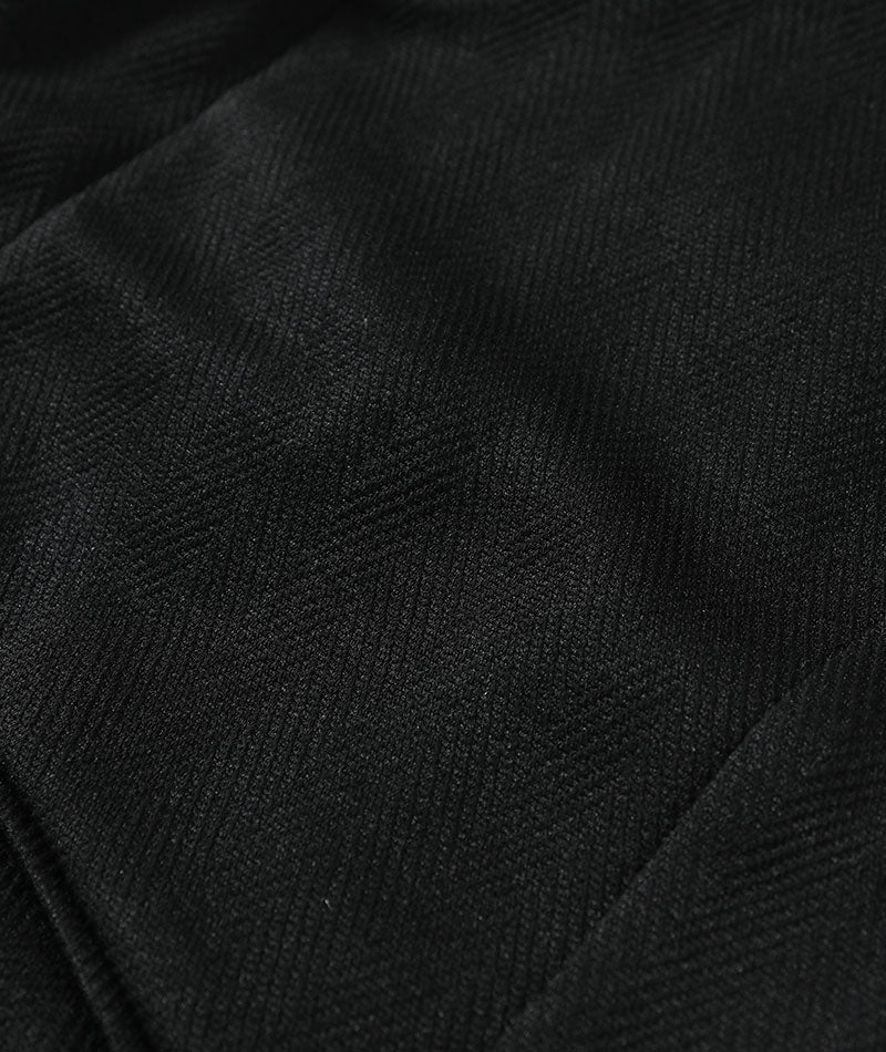 ヘリンボーン編みスタンドカラーコート