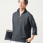 ちょいワル・イケオジメンズ3点コーデセット　黒7分袖シャツ×黒7分袖カプリシャツ×白アンクルチノパンツ