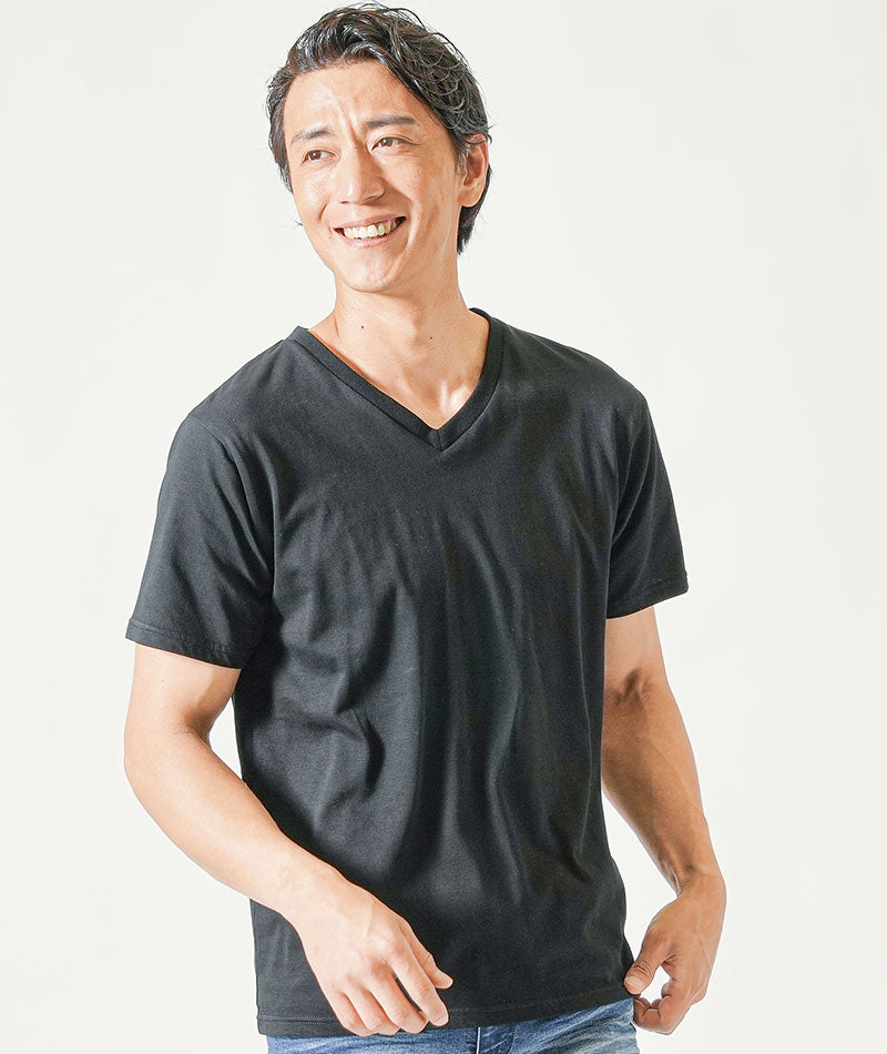 ちょいワル・イケオジメンズ夏の3点コーデセット　黒グレー7分袖サマージャケット×黒半袖Tシャツ×ブルーストレッチデニムパンツ