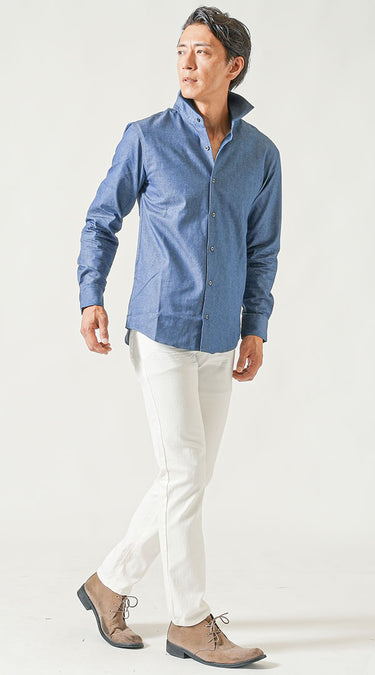 メンズにおすすめの白スキニーパンツのコーデ例