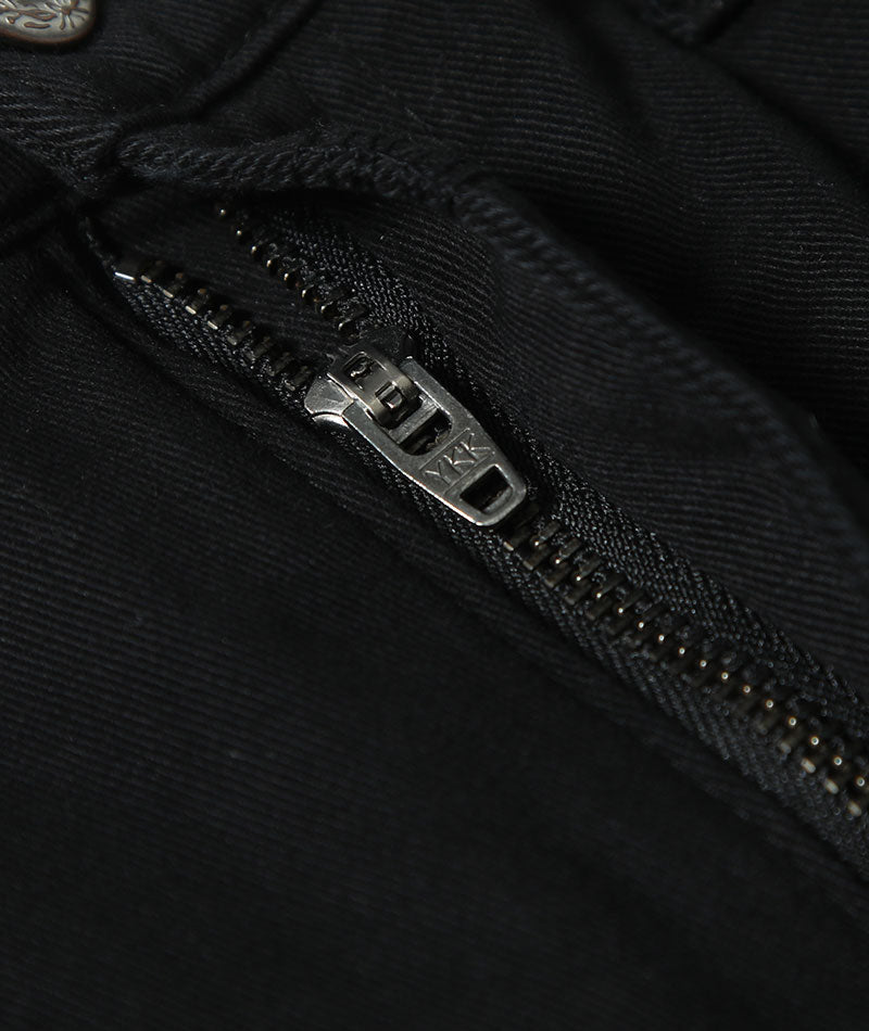 サイドジップスキニーテーパードストレッチパンツ