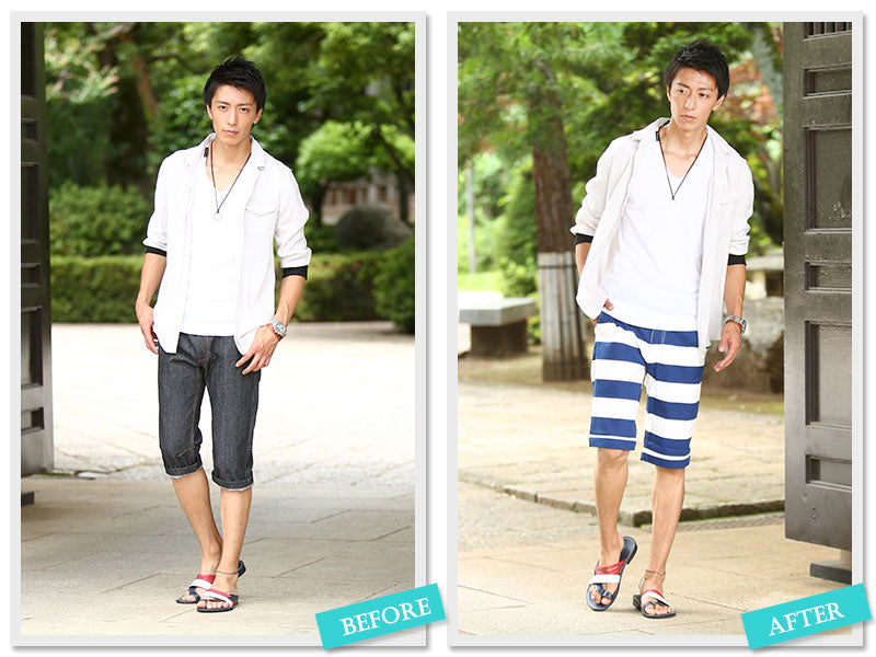 ボーダーショートパンツ