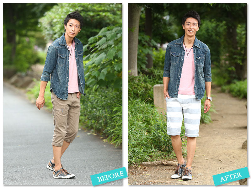 ボーダーショートパンツ